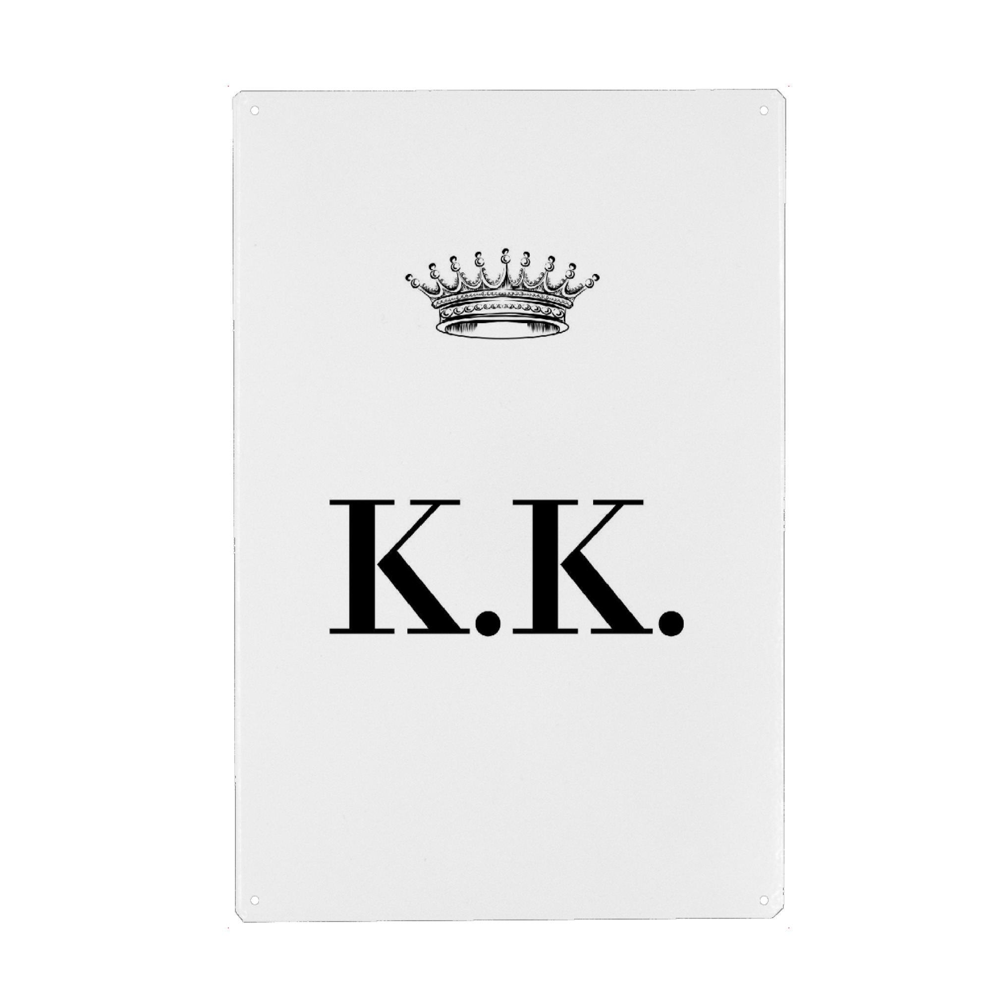 Metall Poster "Queen KK" artboxONE - Schwarzweiß,Buchstaben
