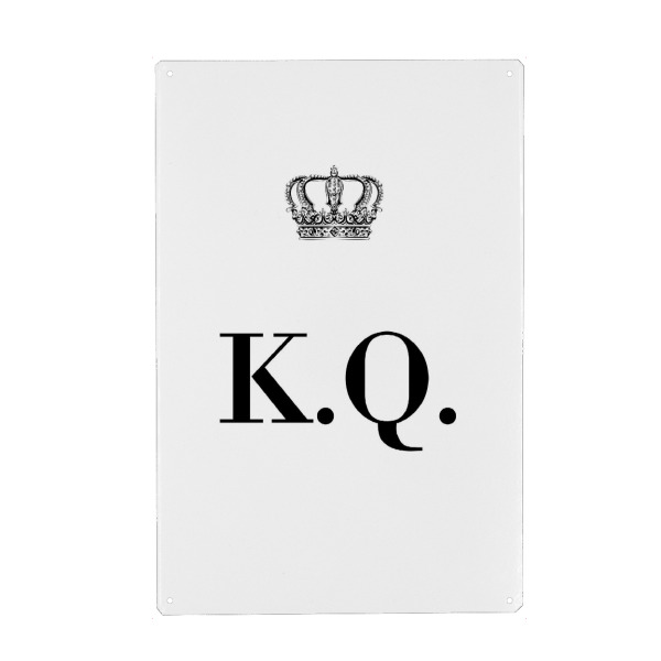 Metall Poster "King KQ" artboxONE - Schwarzweiß,Buchstaben