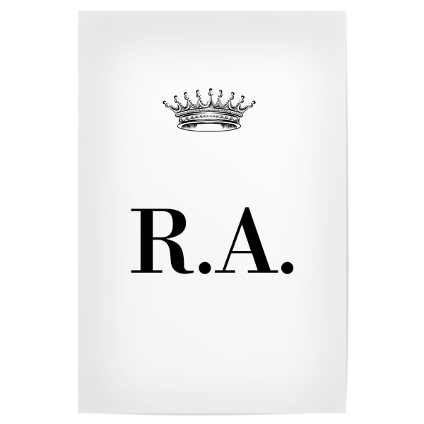 Poster 30x20 cm "Queen RA" artboxONE - Schwarzweiß,Buchstaben