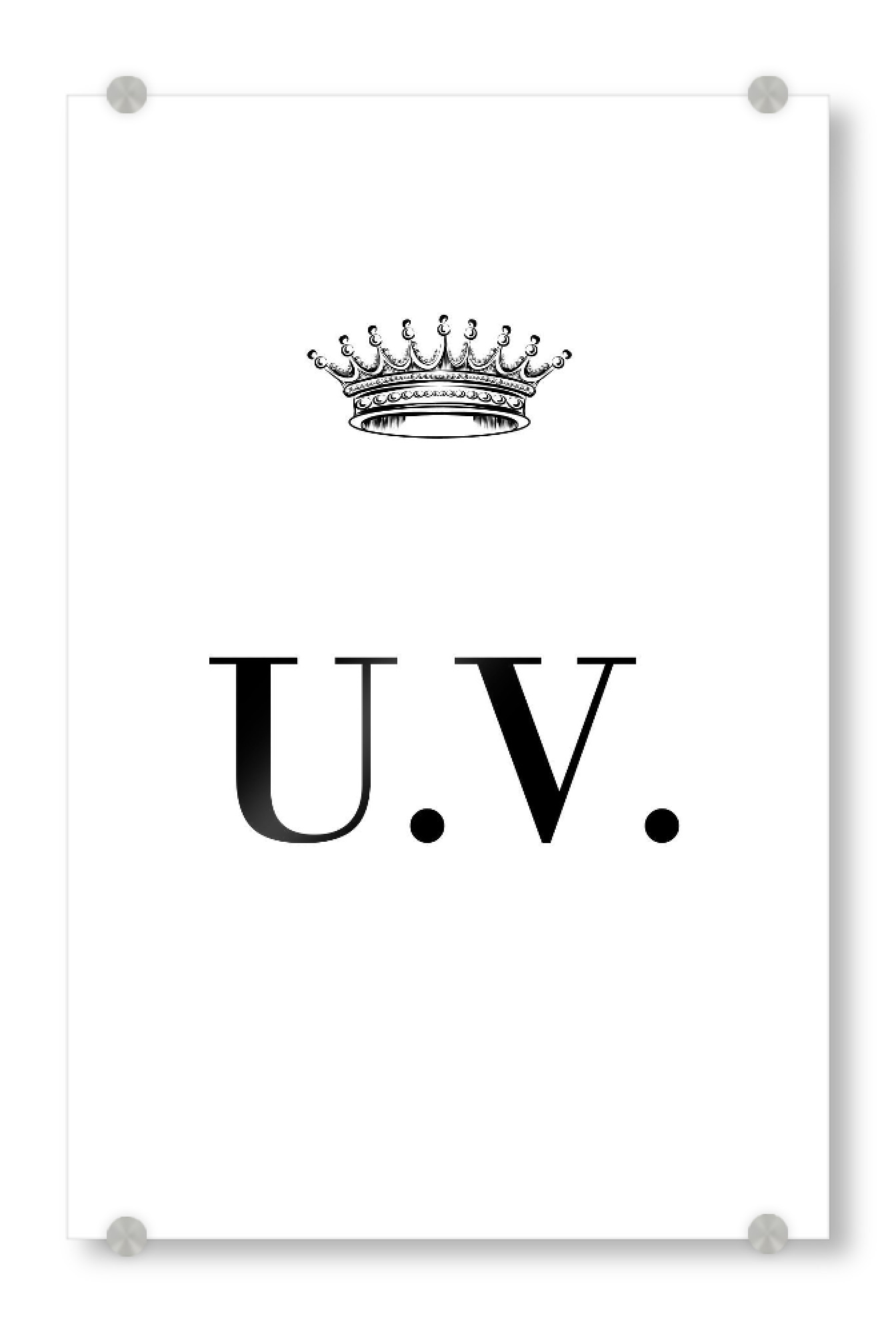 Acrylglasbild "Queen UV" artboxONE - Schwarzweiß,Buchstaben