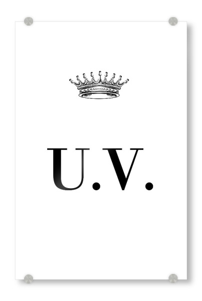 Acrylglasbild "Queen UV" artboxONE - Schwarzweiß,Buchstaben