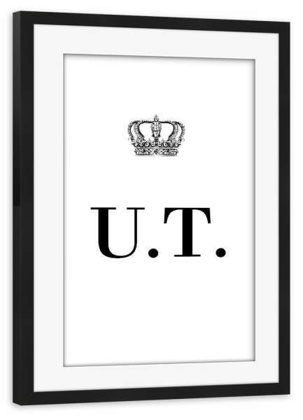 Poster mit Rahmen schwarz "King UT" artboxONE - Schwarzweiß,Buchstaben