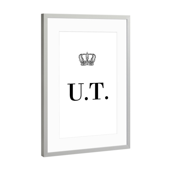 Poster mit Rahmen Silber "King UT" artboxONE - Schwarzweiß,Buchstaben