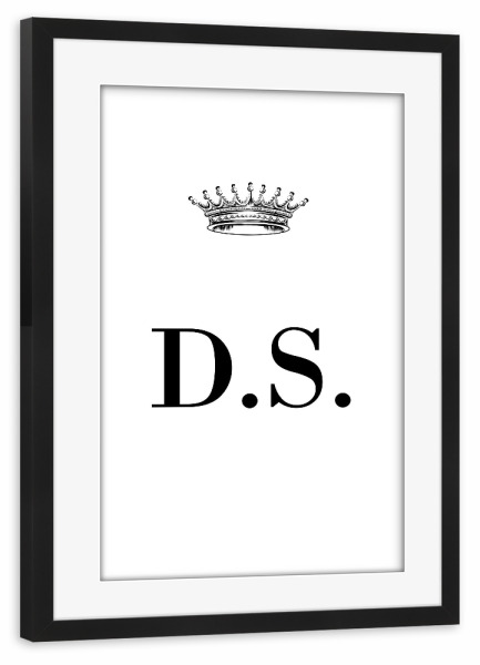 Poster mit Rahmen schwarz "Queen DS" artboxONE - Schwarzweiß,Buchstaben