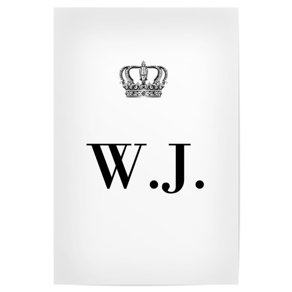 Poster 30x20 cm "King WJ" artboxONE - Schwarzweiß,Buchstaben