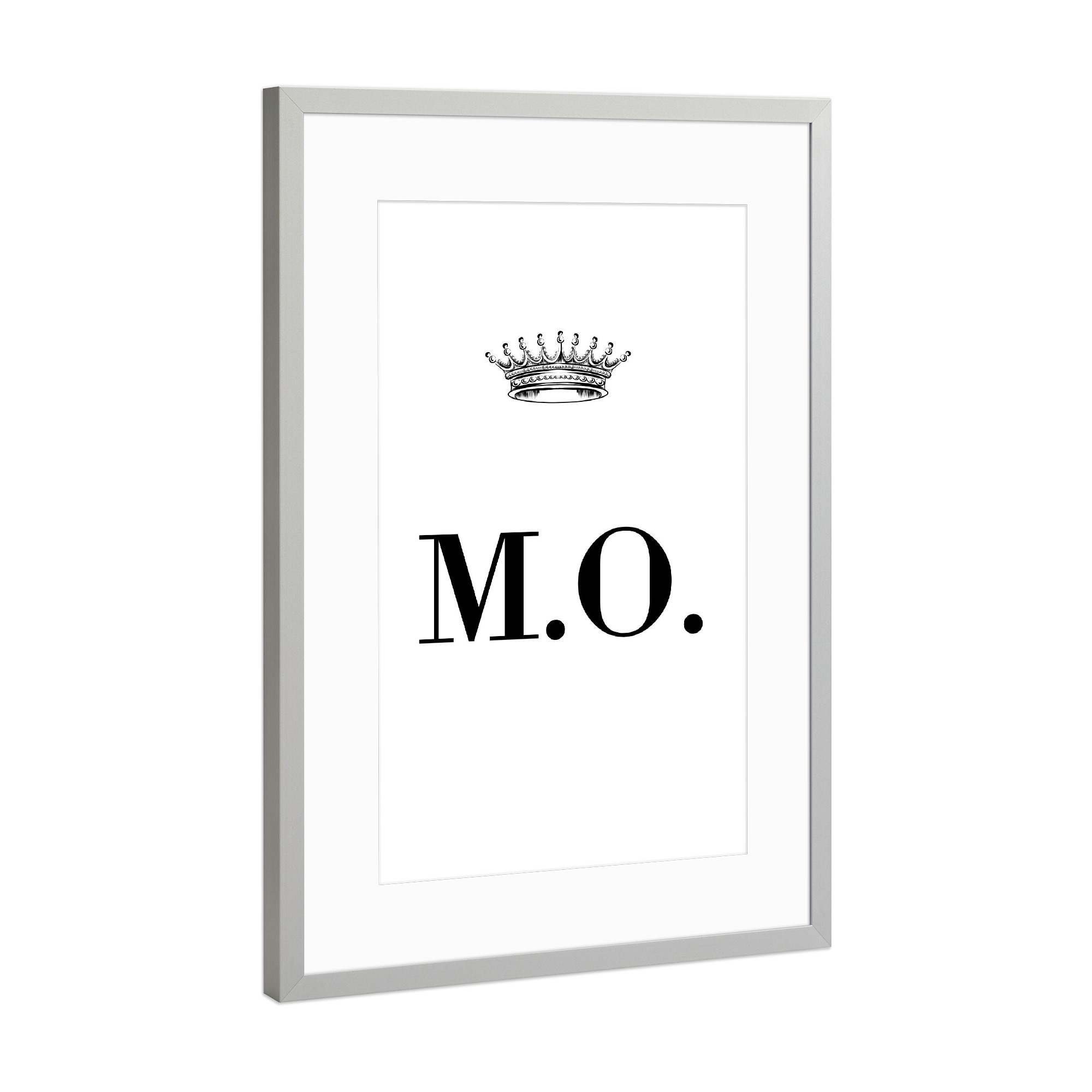 Poster mit Rahmen Silber "Queen MO" artboxONE - Schwarzweiß,Buchstaben