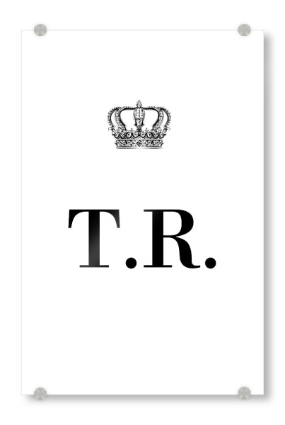 Acrylglasbild "King TR" artboxONE - Schwarzweiß,Buchstaben