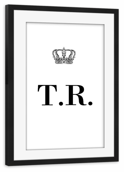 Poster mit Rahmen schwarz "King TR" artboxONE - Schwarzweiß,Buchstaben