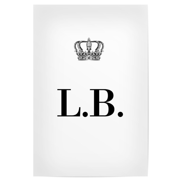 Poster 30x20 cm "King LB" artboxONE - Schwarzweiß,Buchstaben