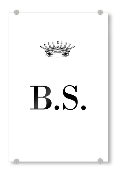 Acrylglasbild "Queen BS" artboxONE - Schwarzweiß,Buchstaben
