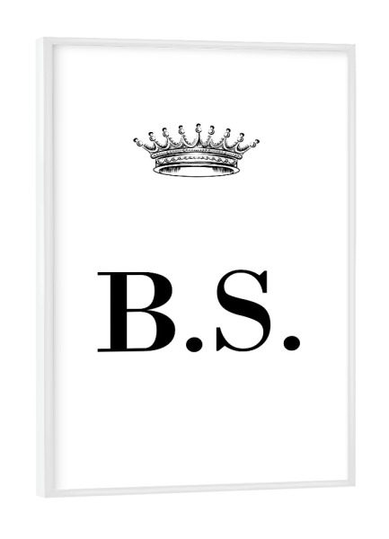 Poster mit weißem Rahmen "Queen BS" artboxONE - Schwarzweiß,Buchstaben