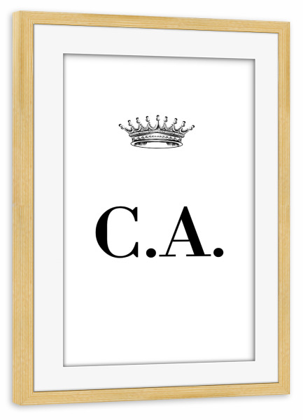 Poster mit Rahmen kiefer "Queen CA" artboxONE - Schwarzweiß,Buchstaben