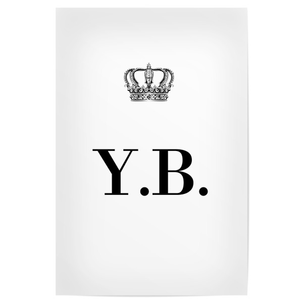 Poster "King YB" artboxONE - Schwarzweiß,Buchstaben