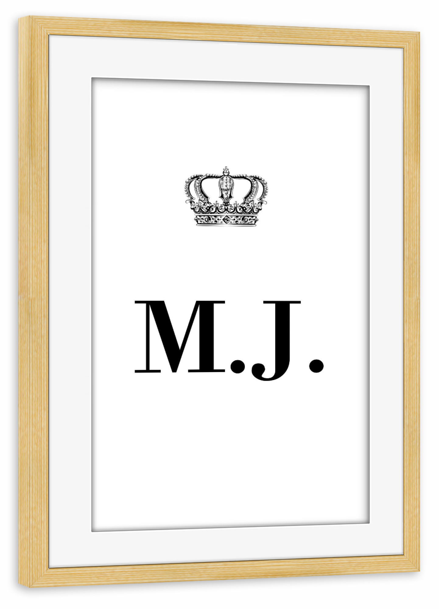 Poster mit Rahmen kiefer "King MJ" artboxONE - Schwarzweiß,Buchstaben