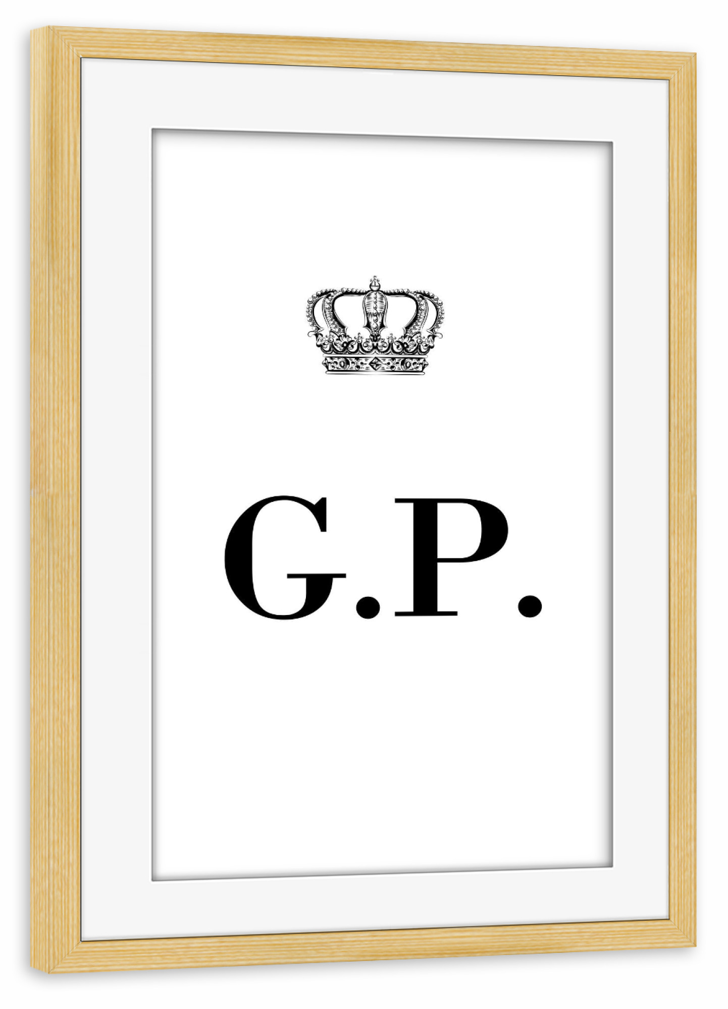 Poster mit Rahmen kiefer "King GP" artboxONE - Schwarzweiß,Buchstaben
