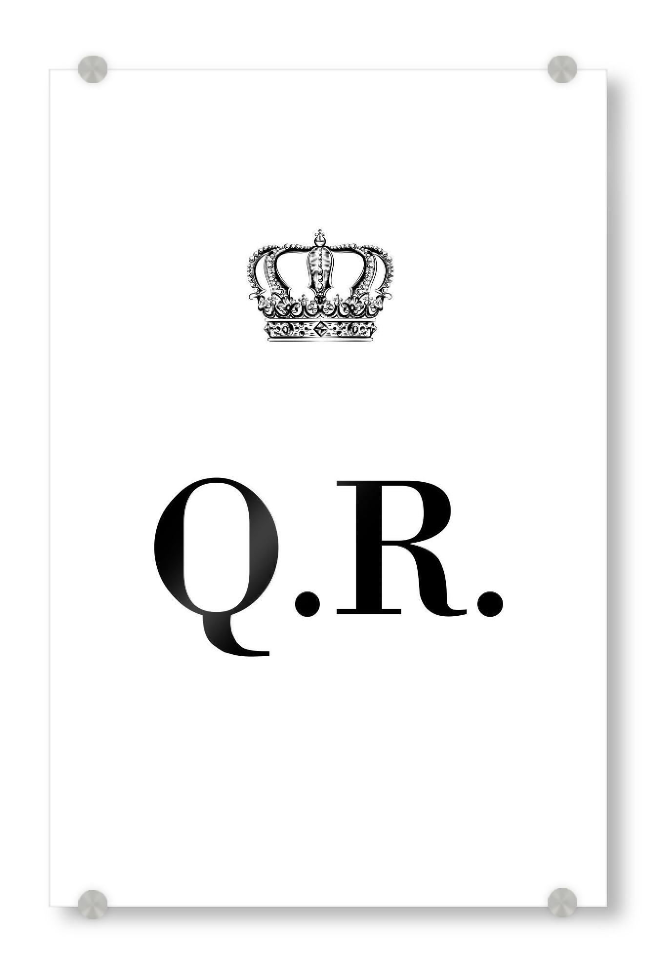 Acrylglasbild "King QR" artboxONE - Schwarzweiß,Buchstaben