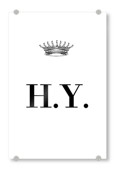 Acrylglasbild "Queen HY" artboxONE - Schwarzweiß,Buchstaben