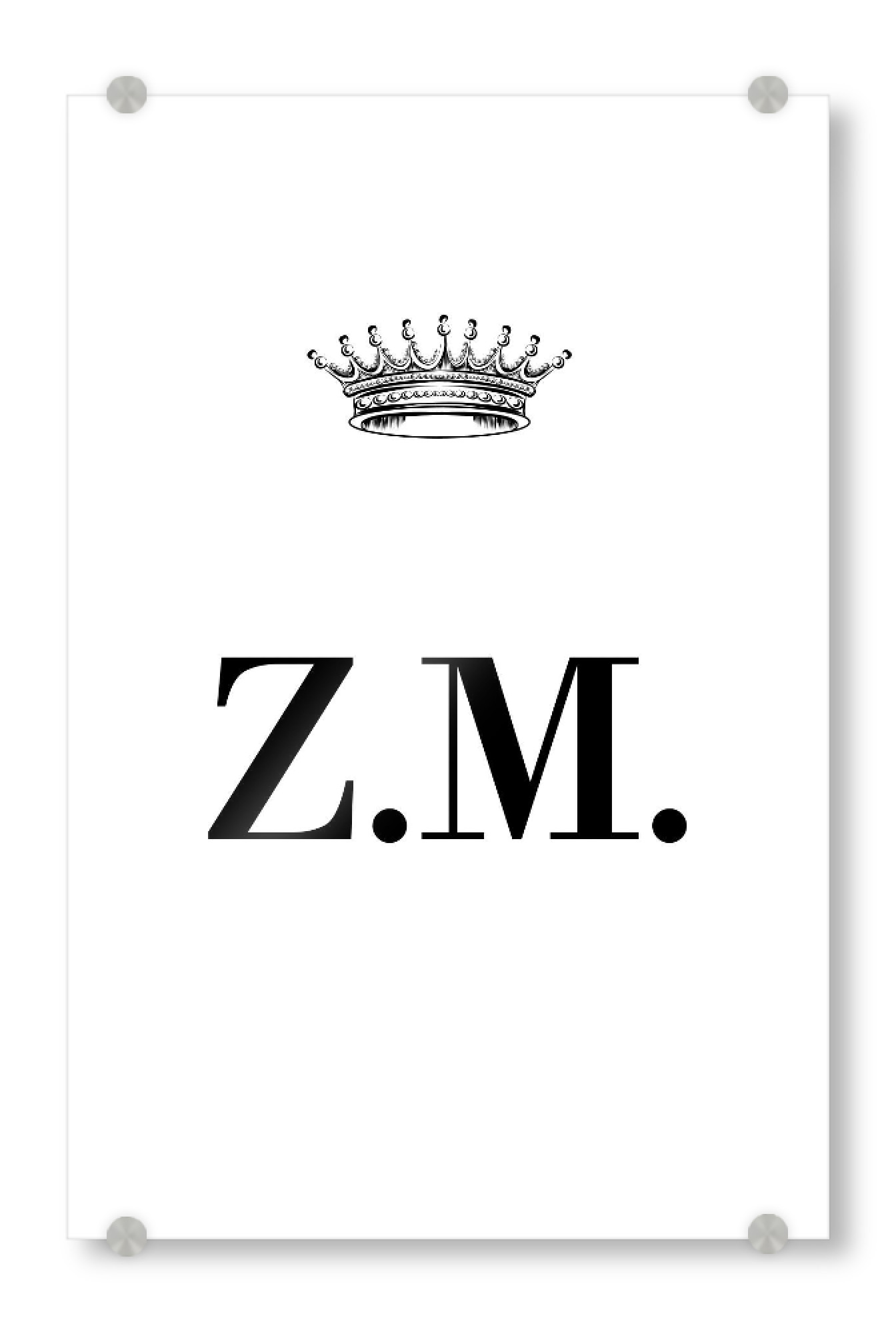 Acrylglasbild "Queen ZM" artboxONE - Schwarzweiß,Buchstaben