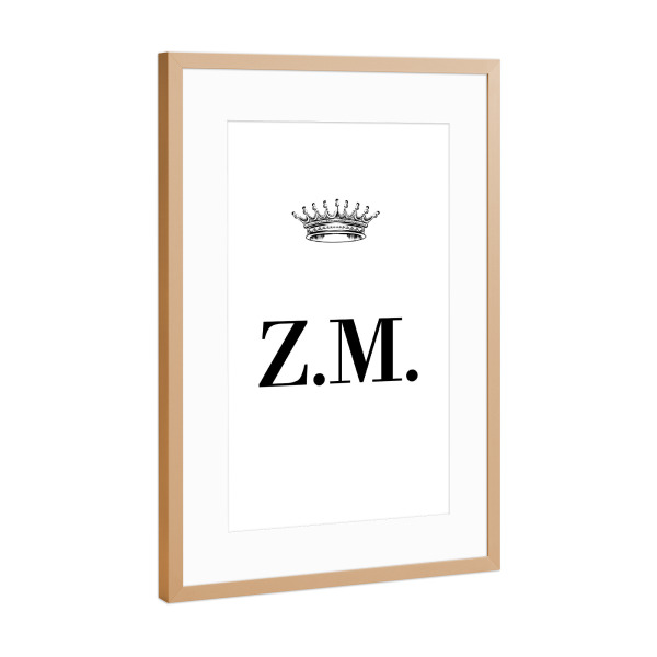 Poster mit Rahmen Kupfer "Queen ZM" artboxONE - Schwarzweiß,Buchstaben
