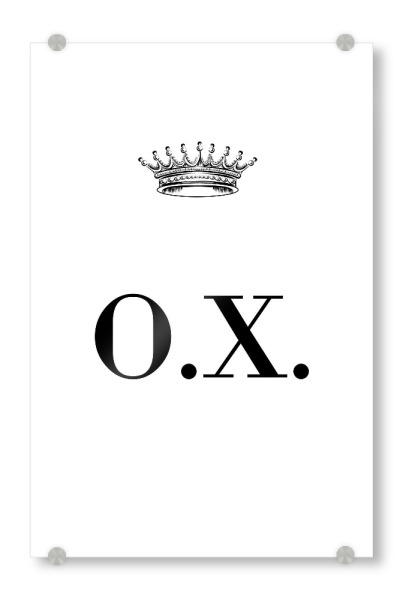 Acrylglasbild "Queen OX" artboxONE - Schwarzweiß,Buchstaben