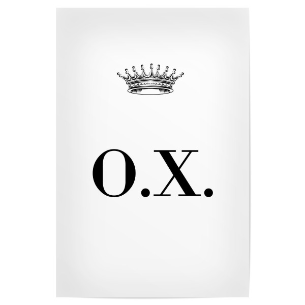 Poster "Queen OX" artboxONE - Schwarzweiß,Buchstaben
