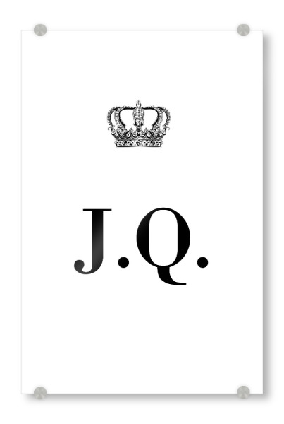 Acrylglasbild "King JQ" artboxONE - Schwarzweiß,Buchstaben