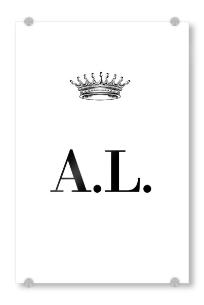 Acrylglasbild "Queen AL" artboxONE - Schwarzweiß,Buchstaben