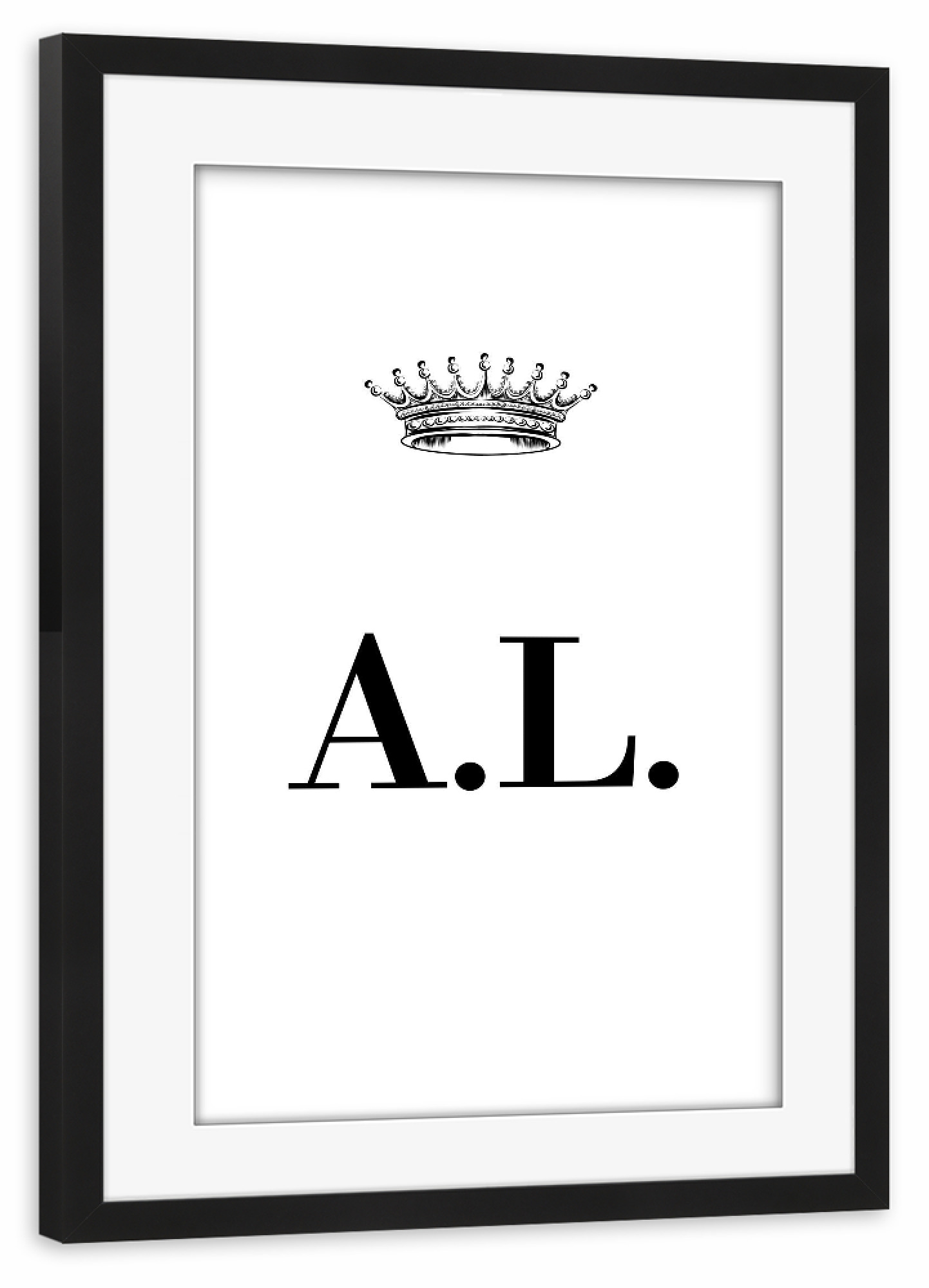 Poster mit Rahmen schwarz "Queen AL" artboxONE - Schwarzweiß,Buchstaben