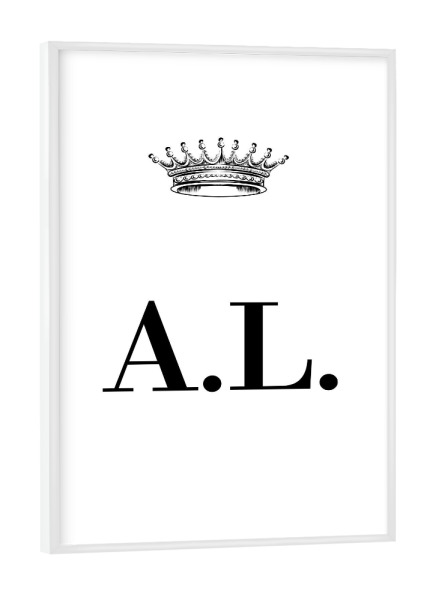 Poster mit weißem Rahmen "Queen AL" artboxONE - Schwarzweiß,Buchstaben