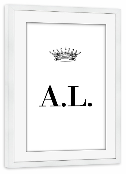 Poster mit Rahmen weiß "Queen AL" artboxONE - Schwarzweiß,Buchstaben