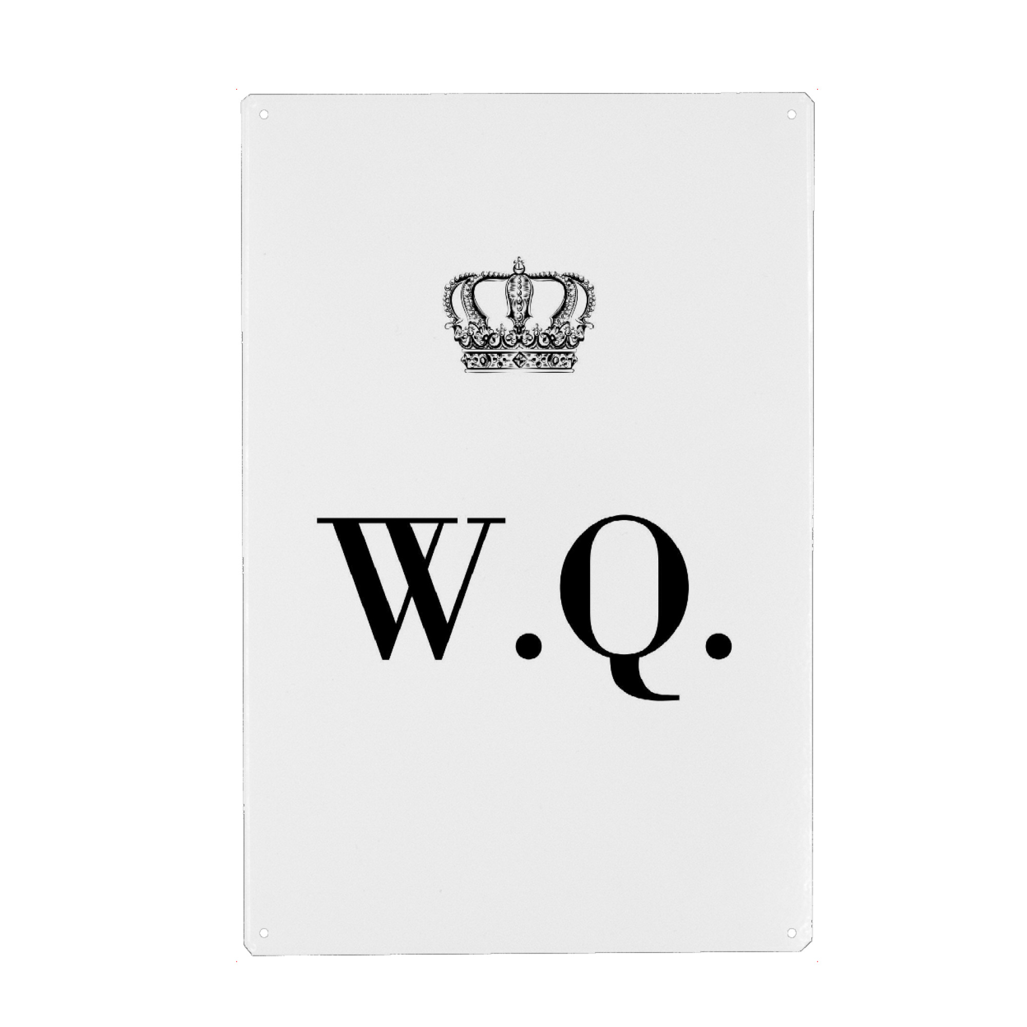 Metall Poster "King WQ" artboxONE - Schwarzweiß,Buchstaben