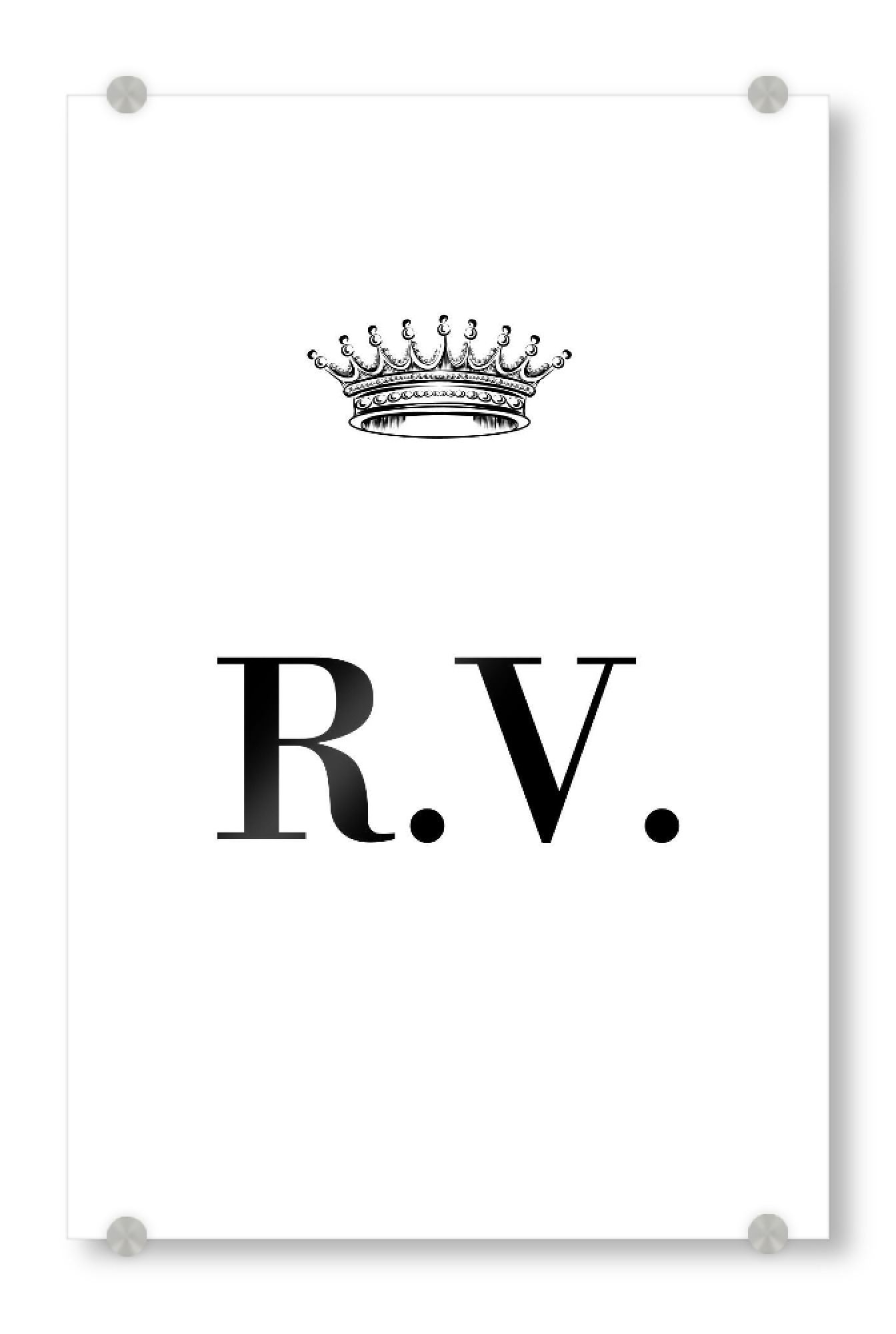 Acrylglasbild "Queen RV" artboxONE - Schwarzweiß,Buchstaben
