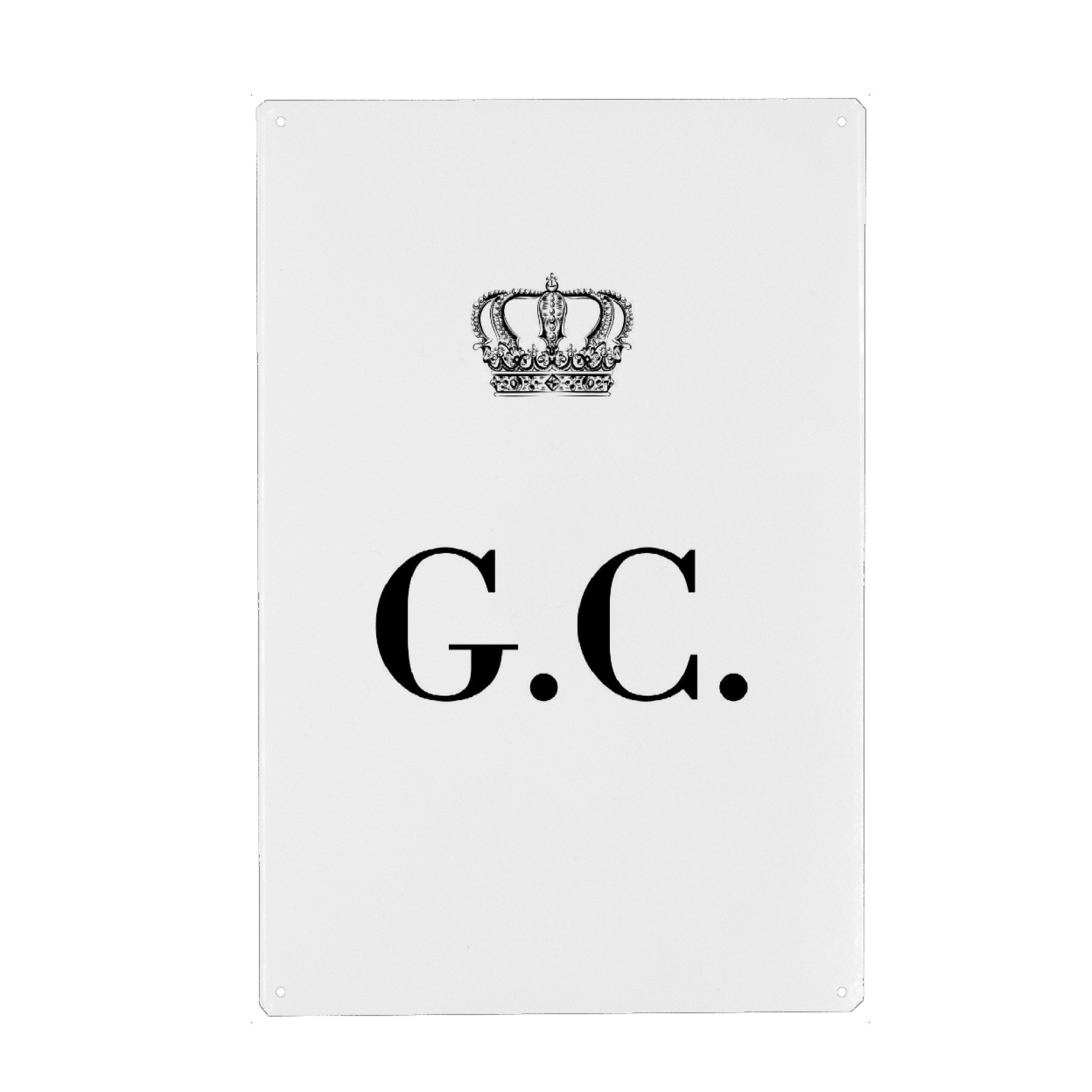 Metall Poster "King GC" artboxONE - Schwarzweiß,Buchstaben
