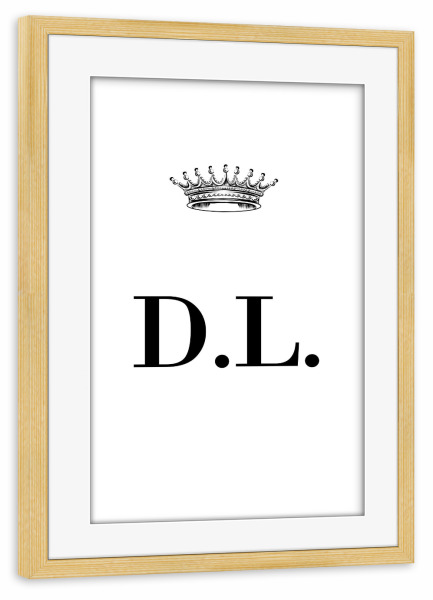 Poster mit Rahmen kiefer "Queen DL" artboxONE - Schwarzweiß,Buchstaben