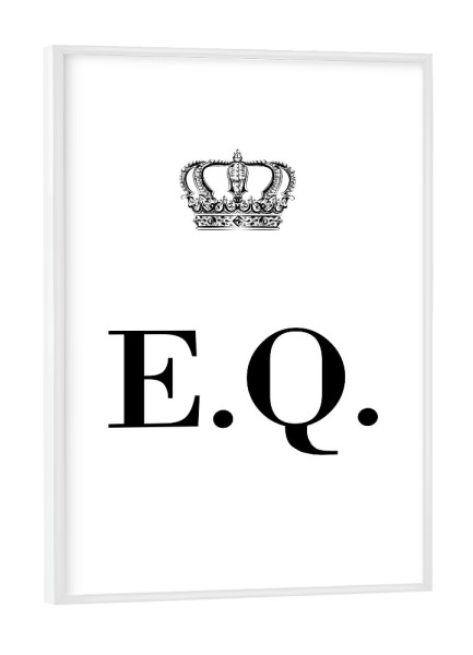 Poster mit weißem Rahmen "King EQ" artboxONE - Schwarzweiß,Buchstaben