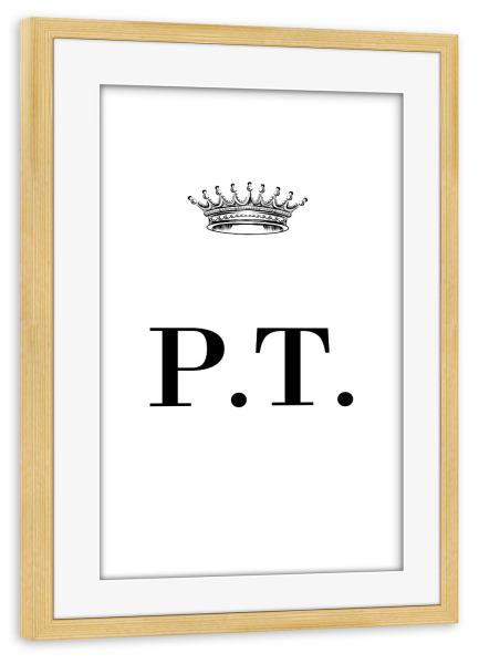 Poster mit Rahmen kiefer "Queen PT" artboxONE - Schwarzweiß,Buchstaben