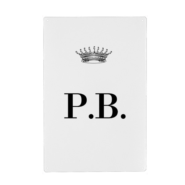 Metall Poster "Queen PB" artboxONE - Schwarzweiß,Buchstaben