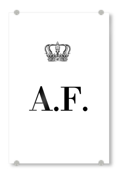 Acrylglasbild "King AF" artboxONE - Schwarzweiß,Buchstaben