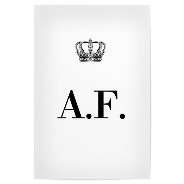 Poster "King AF" artboxONE - Schwarzweiß,Buchstaben