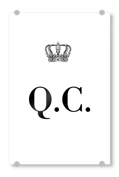 Acrylglasbild "King QC" artboxONE - Schwarzweiß,Buchstaben
