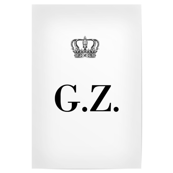 Poster "King GZ" artboxONE - Schwarzweiß,Buchstaben