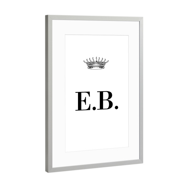 Poster mit Rahmen Silber "Queen EB" artboxONE - Schwarzweiß,Buchstaben