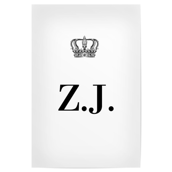 Poster 30x20 cm "King ZJ" artboxONE - Schwarzweiß,Buchstaben