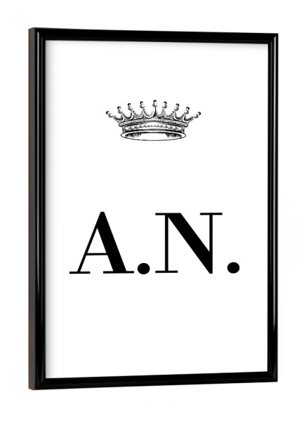 Poster mit schwarzem Rahmen "Queen AN" artboxONE - Schwarzweiß,Buchstaben