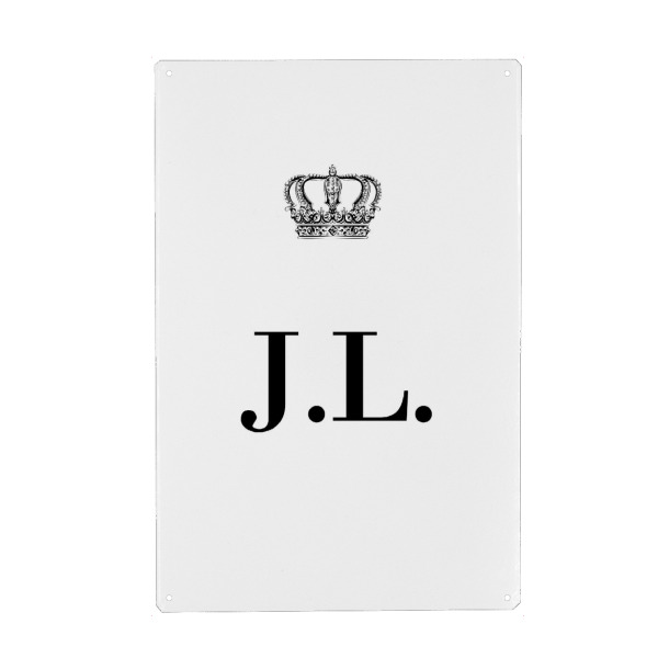 Metall Poster "King JL" artboxONE - Schwarzweiß,Buchstaben