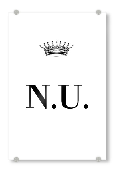 Acrylglasbild "Queen NU" artboxONE - Schwarzweiß,Buchstaben