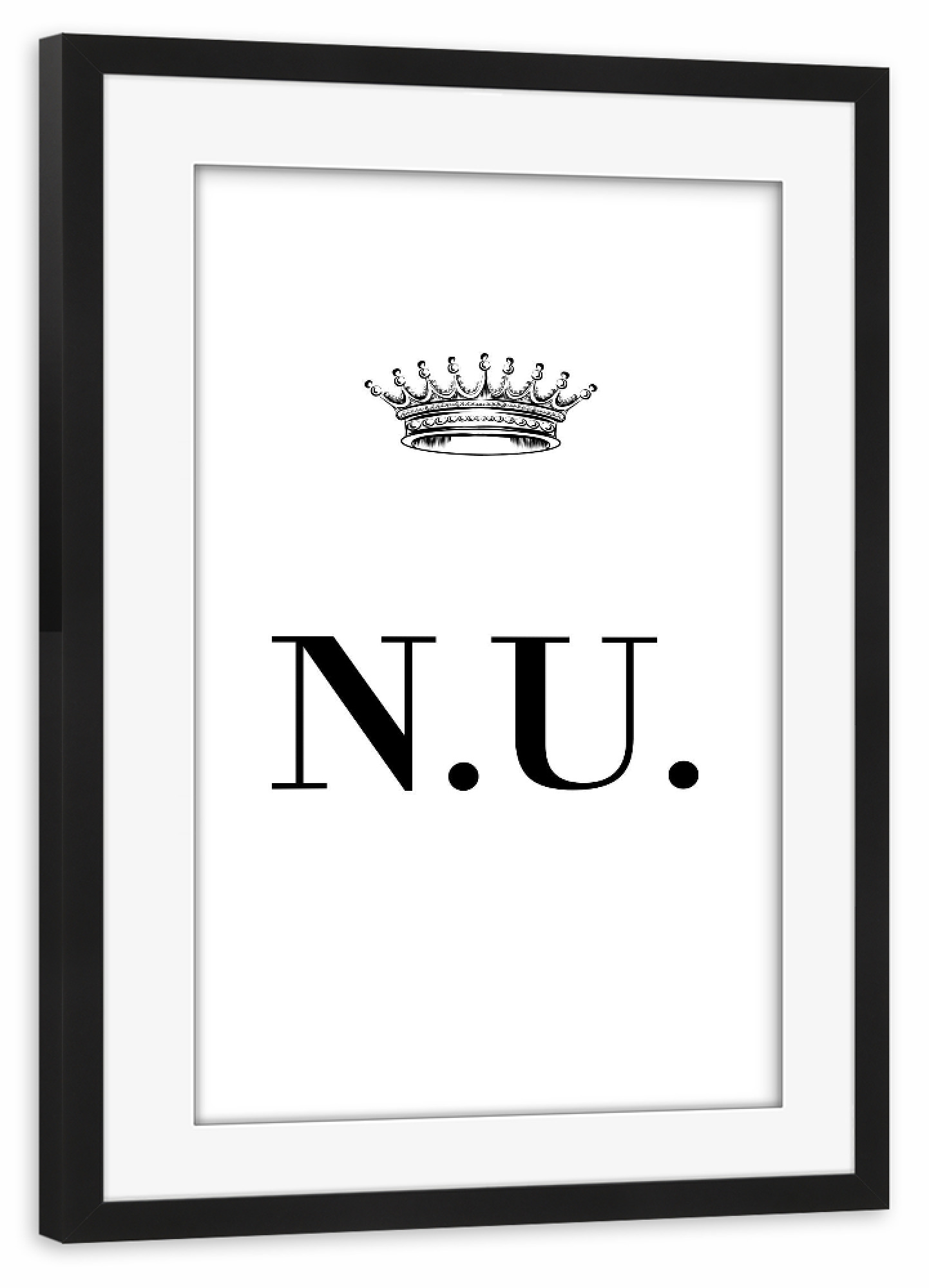 Poster mit Rahmen schwarz "Queen NU" artboxONE - Schwarzweiß,Buchstaben