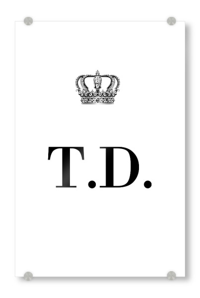 Acrylglasbild "King TD" artboxONE - Schwarzweiß,Buchstaben