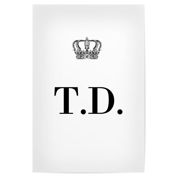 Poster "King TD" artboxONE - Schwarzweiß,Buchstaben