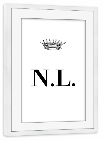 Poster mit Rahmen weiß "Queen NL" artboxONE - Schwarzweiß,Buchstaben